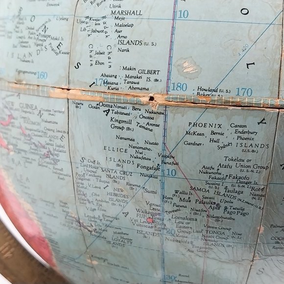 Vintage 1950s REPLOGLE 10 Inch Earth Reference Globe On Stand #1342 - Picture 15 of 16